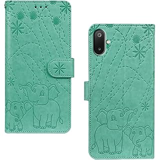 Amazon Basics Galaxy M06 5G Flip Case - Green Elephant
