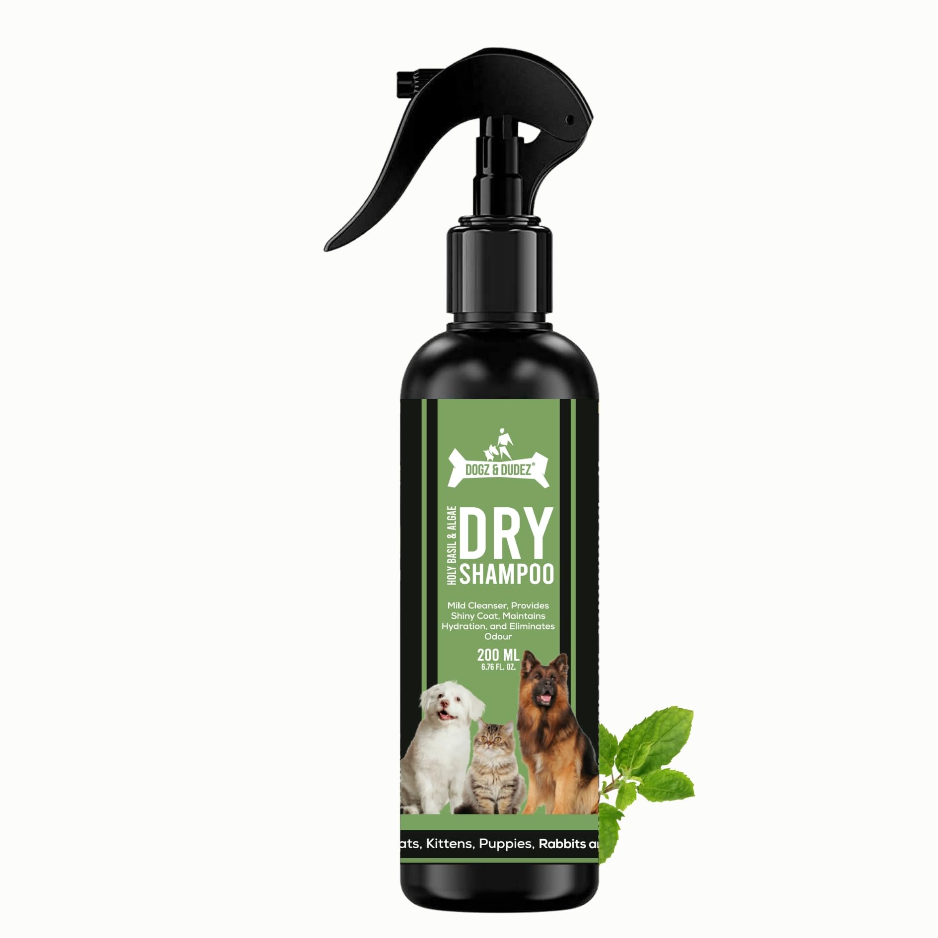 Dogz & Dudez No Bath Dog Spray Shampoo | Made with Basil (Tulsi) - (200 ML) | Dry No Rinse Spray Formula Reducing Itch Cleanse Hydrate Nourish Dry Skin and Smelly Coat Help Decrease Odor Shedding (B0BH3NJLWQ) Amazon Price History, Amazon Price Tracker