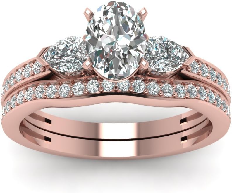 Oval Cut Moissanite Wedding Ring Sets for Women,1.75/2.75 CTW Moissanite Rings Engagement Ring Sets Platinum Plated Silver Ring Band Sets Free Engraved