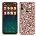 Produktbild Yobby Bling Glitzer Hülle für Samsung Galaxy A40,Samsung Galaxy A40 Handyhülle Mode Hart PC Schale Rückseite + Stoßfest TPU Bumper Schutzhülle-Roségold