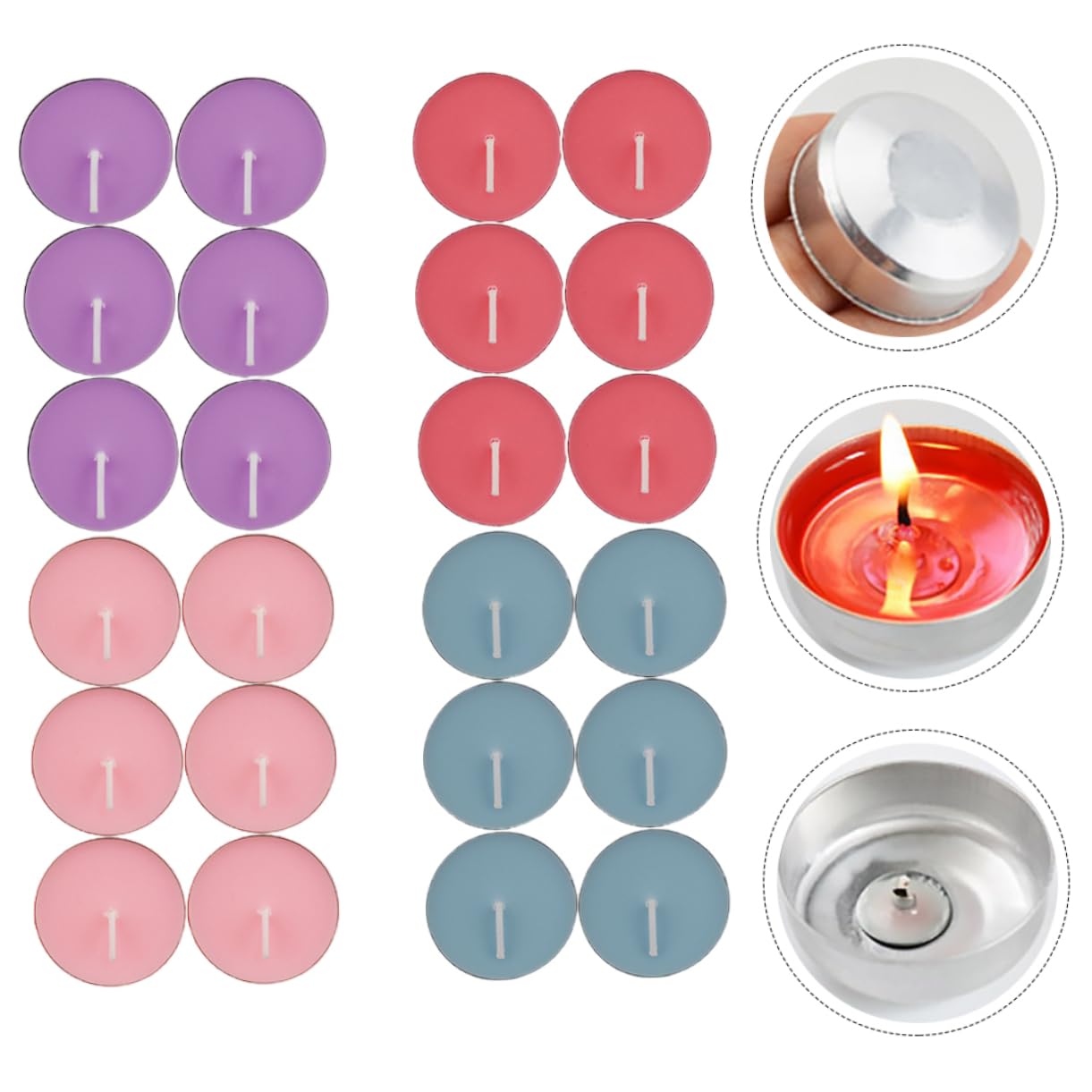 PartyKindom 40pcs Smokeless Tea Candles with Essential Oils Round Home Scented Candle for Weddings Proposals and Parties Decor for Any Occasion