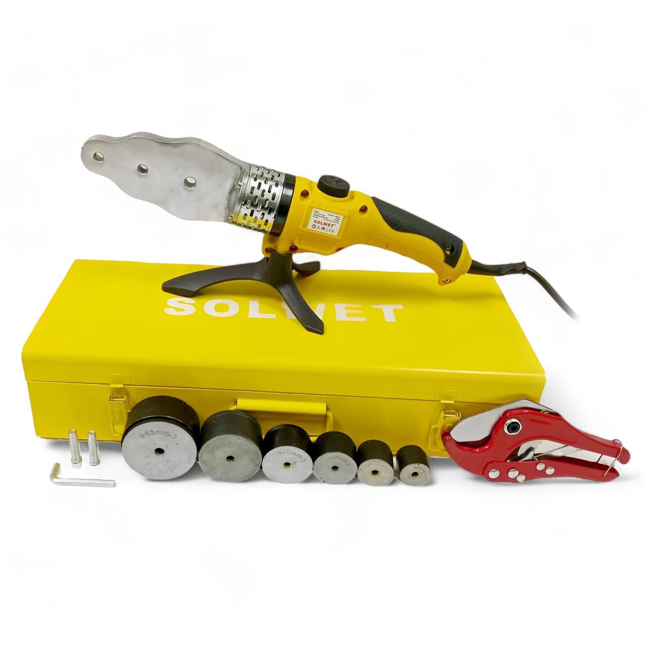 Solwet Heavy PPR Pipe jointing welding fusion heating welder machine 20 to 63 mm With Short Cutter 42 mm Steel Box 20,25,32,40,50,63 mm dies,3 Kg for PE PVC PP Plastic, Kitchen, Water Pipes, Plumbing (B0DHXVL123) Amazon Price History, Amazon Price Tracker