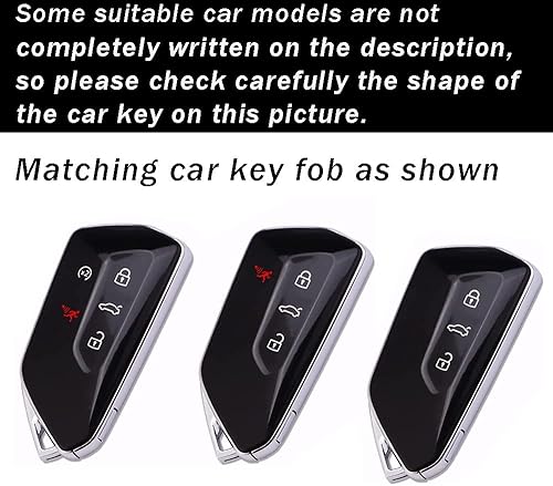 Miniatura 3 de ontto Funda para llavero de 345 botones con llavero apto para VW ID3 ID4 MK8 Golf 8 GTI ajuste para Skoda Octavia sin llave Entey remoto sin llave,