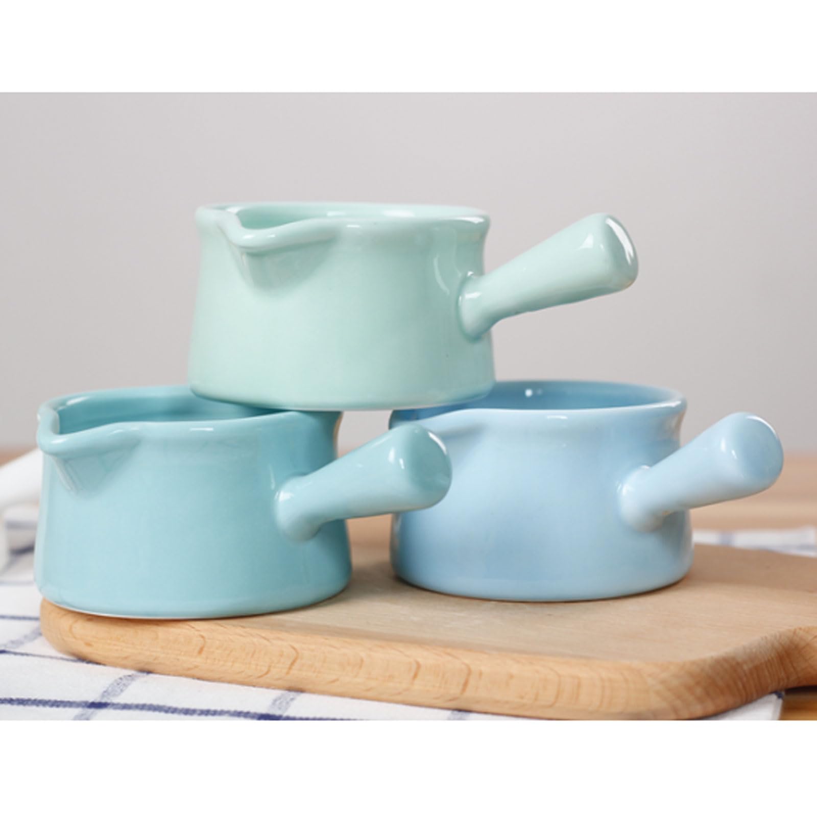 MRKU Pot à Lait, saucière, Tasse à Eau, pichet, Distributeur de crème et de café, Pot à Sucre et à Sauce en céramique avec poignée, idéal pour la Confiture et Le sirop.