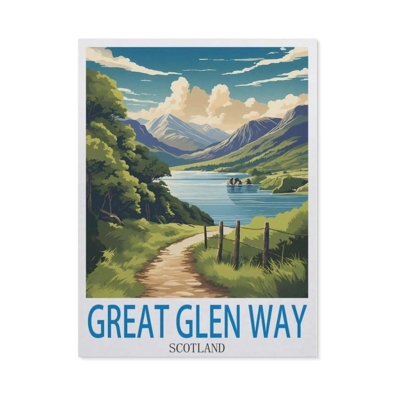 BEAYODKP 5D DIY Diamond Painting kit，Great Glen Way Scotland（30 x 40 cm）