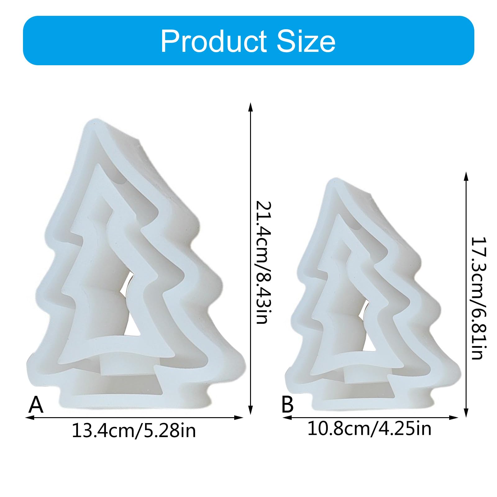 Moldes de silicona para árbol de Navidad, portavelas, moldes de yeso, molde para decoraciones navideñas, portavelas, molde de silicona, árbol de Navidad, portavelas, suministros para manualidades