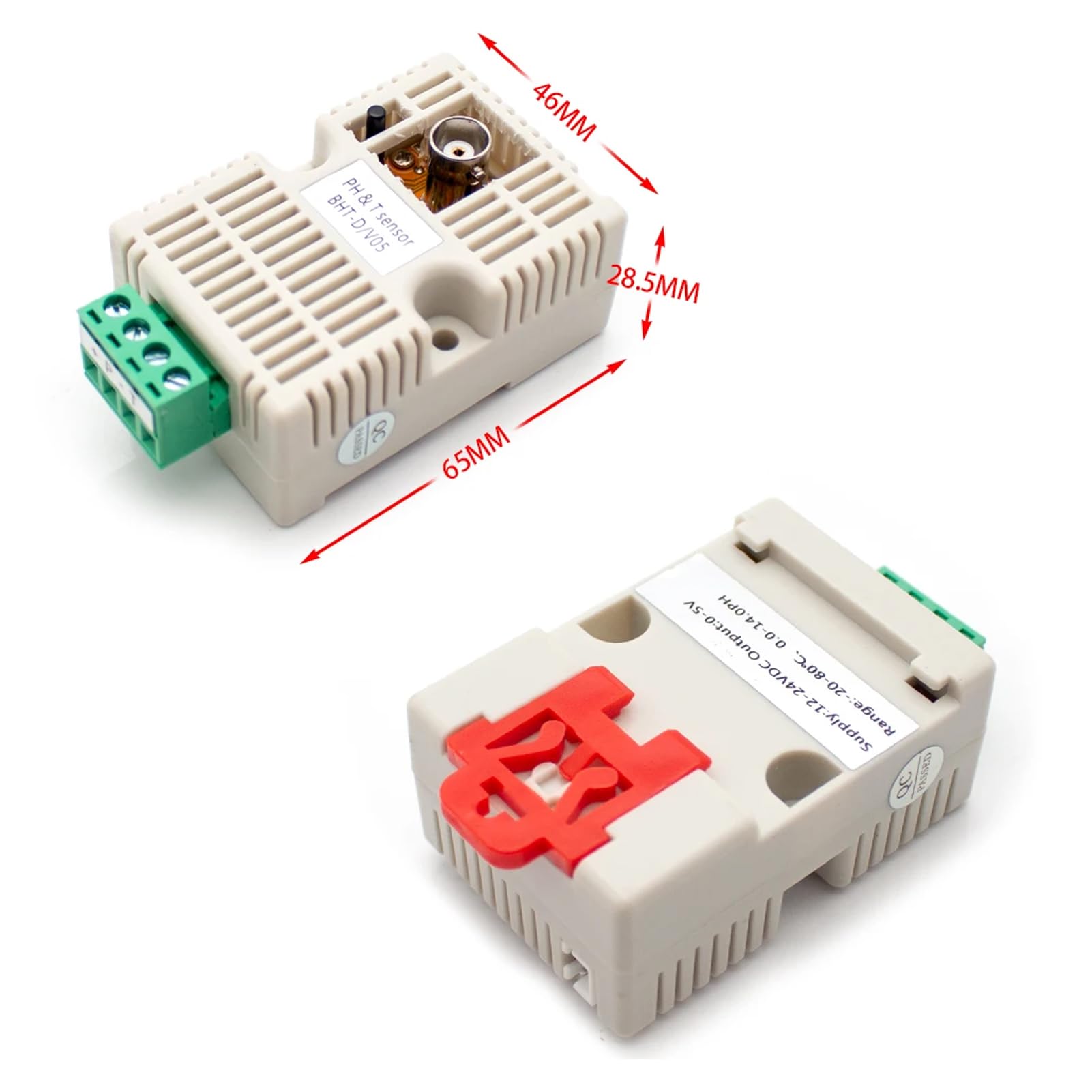 iDili PH Temperature Transmitter Detection Sensor Module RS485/4-20mA/0-10V/0-5V Output with Electrode (0-10V)