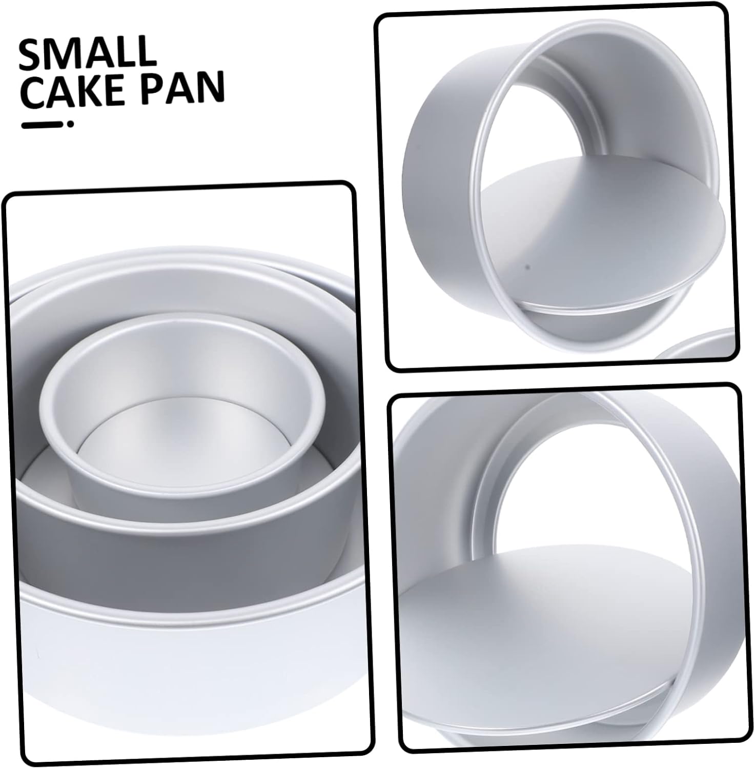 Amosfun 3Pcs Cake Mold Non Baking Rings Deep Baking Pan for Muffins Biscuits and Cheesecakes for Home Baking and Party Desserts