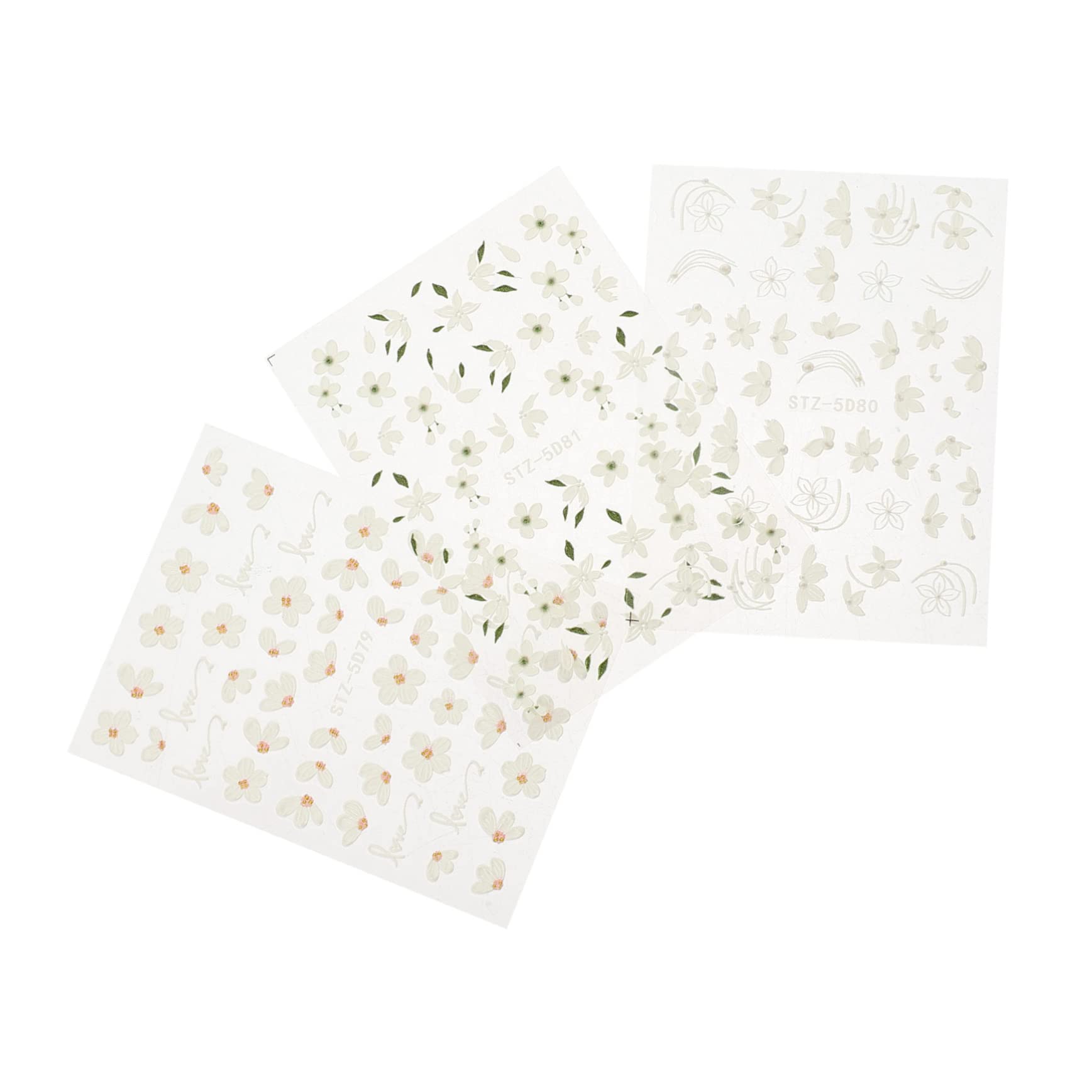 VICASKY 5 Set Decalcomanie Per Unghie Arte Etichetta Decalcomanie Per Le Nail Art Carino Adesivo Per Unghie Di Fiori Adesivo Per Unghie Fiore Resina 3 Fogli*5