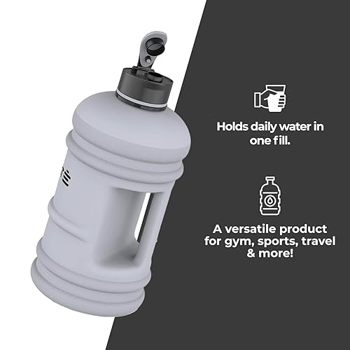 Miniatura 3 de HYDRATE Botella de agua grande de 2.2 litros  Jarra de agua potable para gimnasio para hombres  Vaso grande para deporte y entrenamiento  Boca ancha