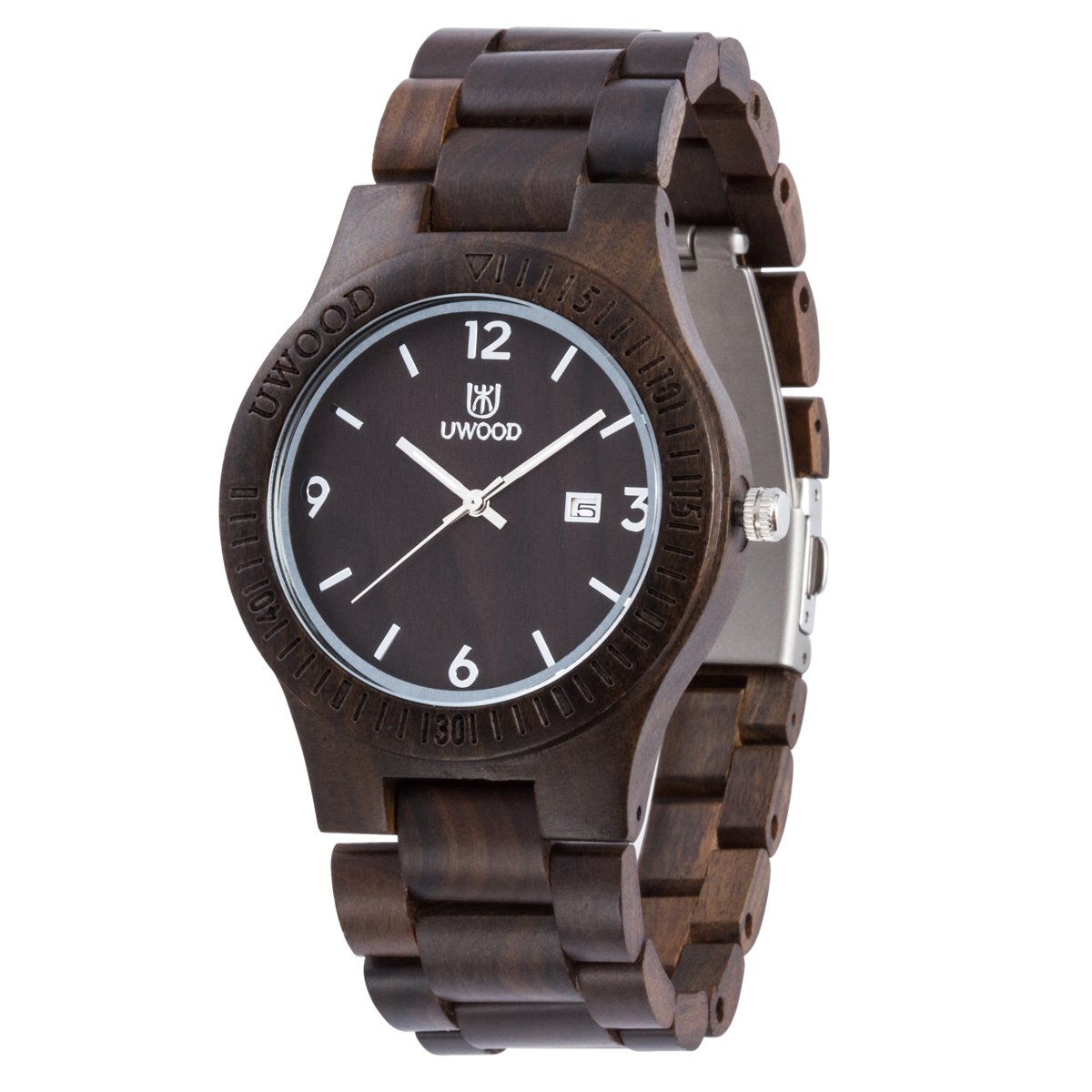 Father's Day Gift, Men’s Wooden Watch, MUJUZE Analog Quartz Lightweight Handmade Wood in a Gift Box