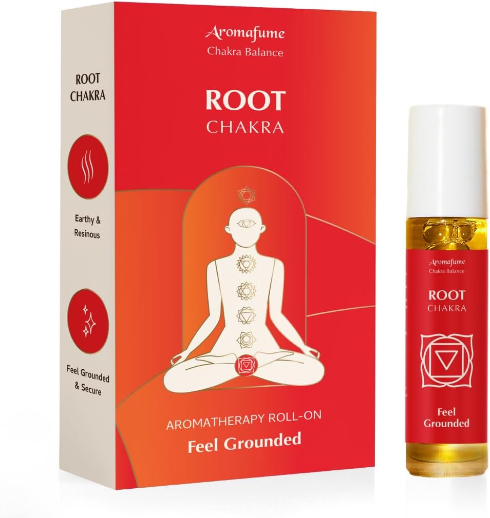 Muladhara - Grounding - Root Chakra Essential Oil Roll-On Blend | 7 Chakra Blend | 3 x 6ml | Pure Oil Blend - Natural Ingredients | Ideal for Meditation, Yoga & Chakra Alignment