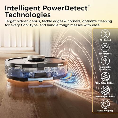 Shark Robot Vacuum & Mop Combo, PowerDetect ThermaCharged NeverTouch Pro, Self-Emptying, Self-Refill with Heated Mop Cleaning, 60-Day Capacity,30-Day Tank, 6 Power Detect Technologies, Black, RV2920XE - Image 3
