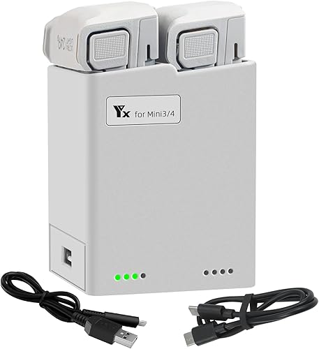 LYONGTECH Hub de cargador de batería bidireccional con carga de almacenamiento para DJI Mini 4 ProMini 3 Series, comprueba el nivel de batería,