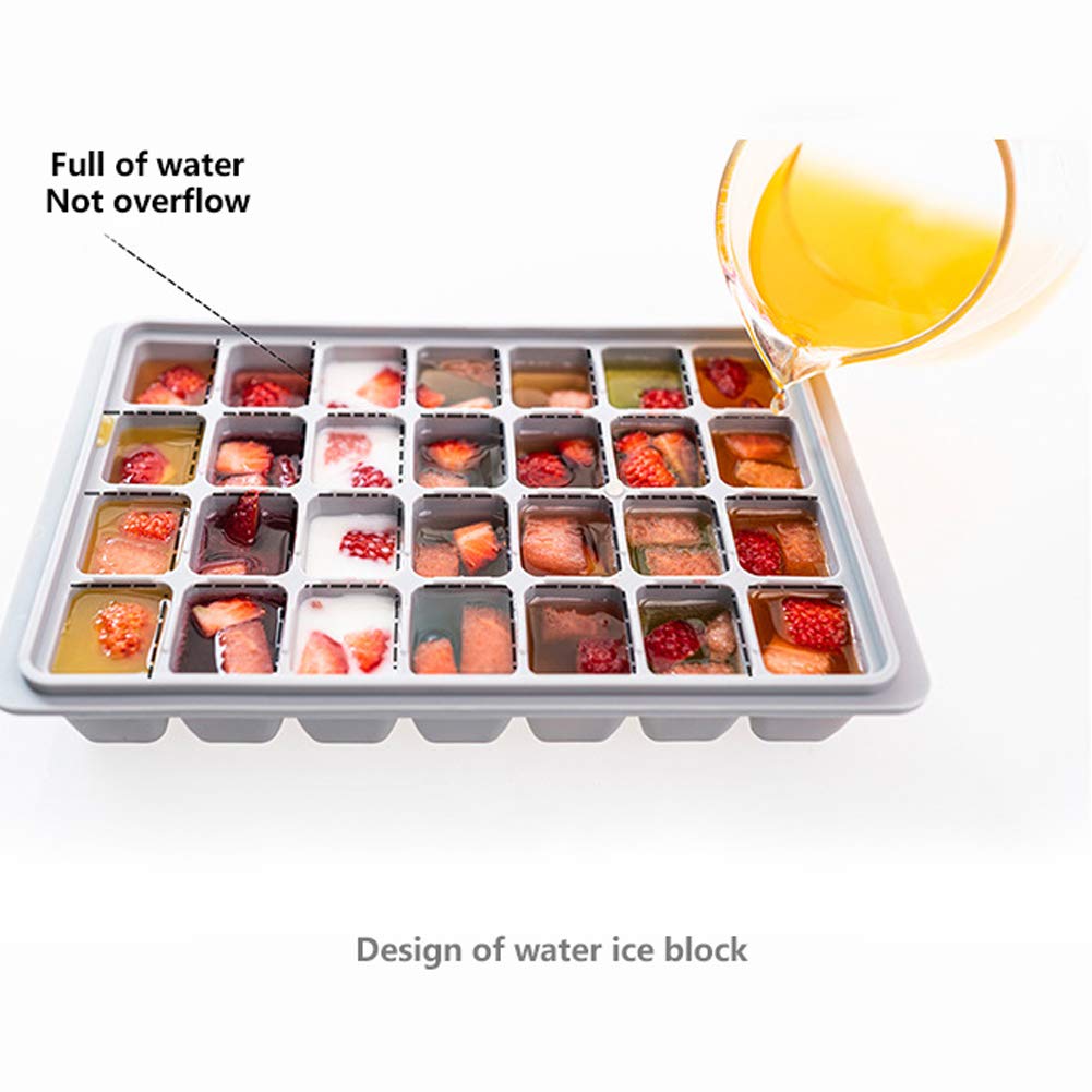 LJJ Vassoio per Cubetti di Ghiaccio con Coperchio Facile Rilascio Vassoio per Cubetti di Ghiaccio Ideali per Alcolici, Whisky, Cocktail, Drink