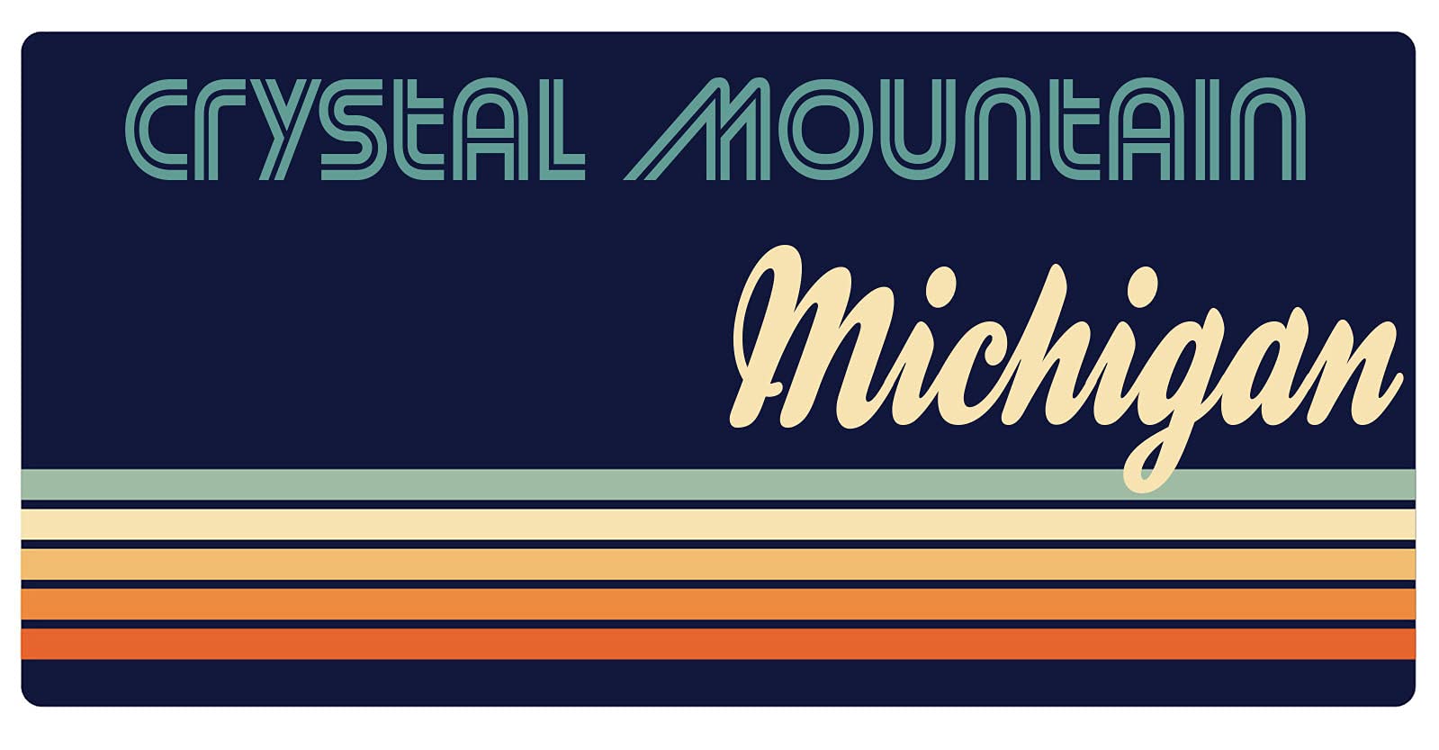 Crystal Mountain Michigan 2.5 x 1.25-Inch Vinyl Decal Sticker Retro Design