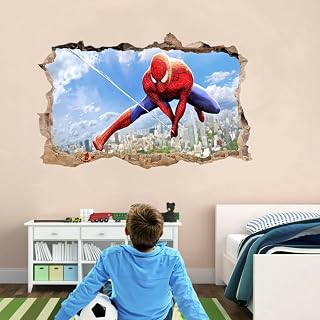 Spiderman Wall Stickers for Bedroom, Spiderman Poster Boys Kids Room Decor, Decorations for Bedroom Wall Decor, Spiderman Stickers Playroom Wall Decor