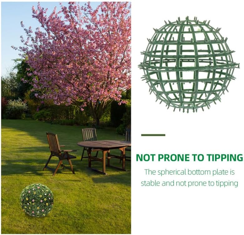 Alipis Artificial Boxwood Topiary Ball Cage 4pcs Plastic Wreaths Orbs Circle Forms 10 Inch Plant Trelli Faux Green Ball Frame Support Cage Flower Shelf Holder for Garden Home Decor, 09K14B57J4C