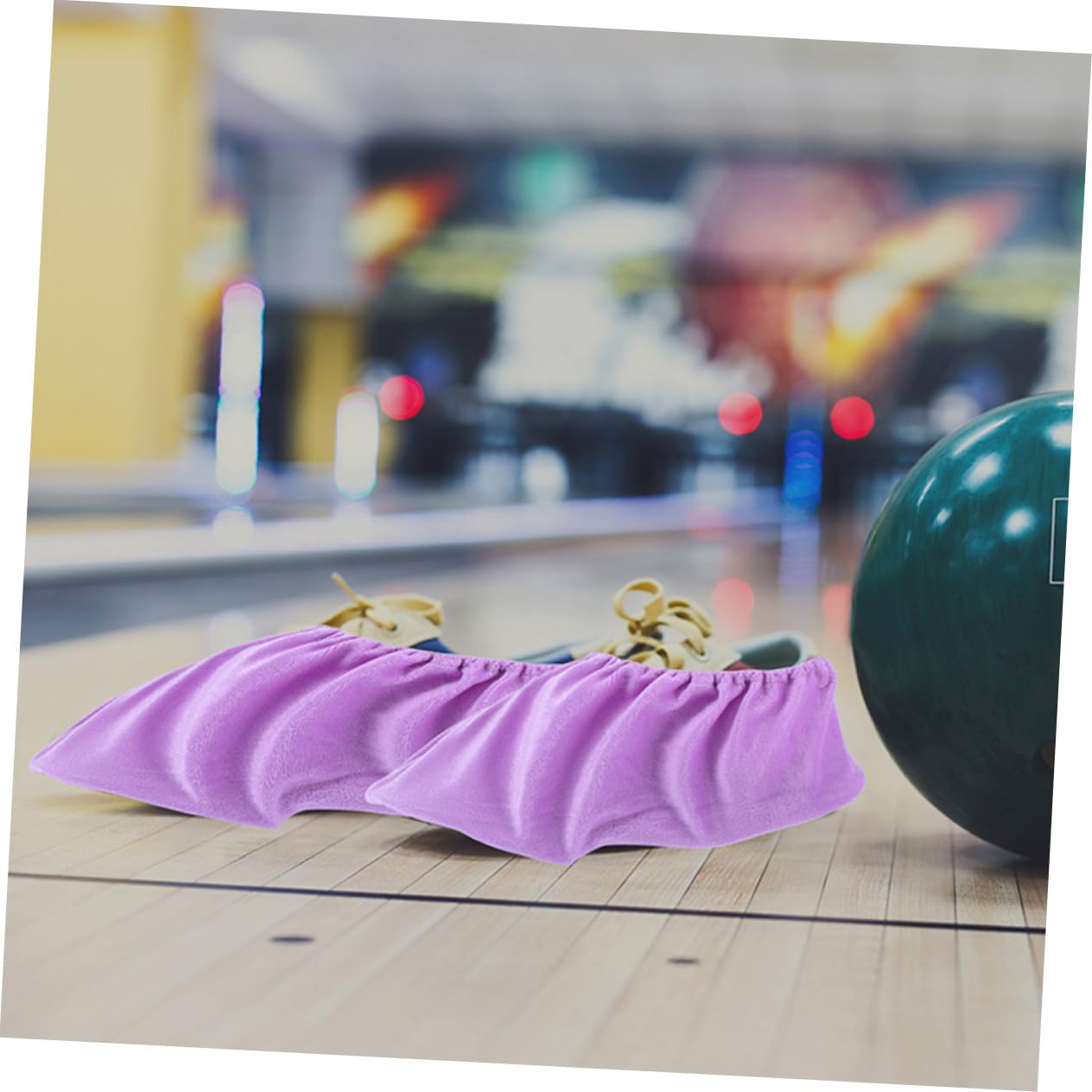 Toddmomy Bowling Shoes Covers Women 2 Pack Anti-Slip Soft Lint Practical Portable Bowling Accessories for Sports Violet