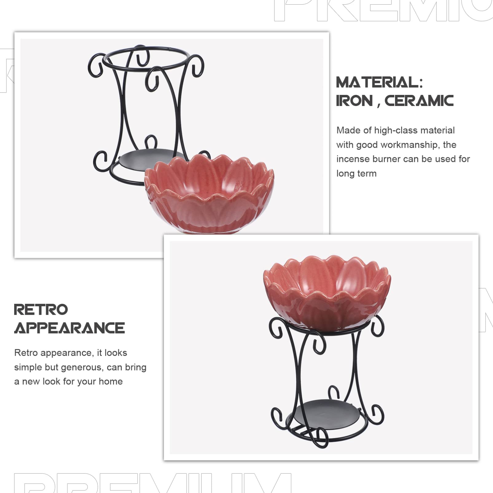 kominek aromaterapeutyczny, Kominek do olejków Lotus Podgrzewacz wosku Ceramiczny świecznik typu tealight zapachowy Delikatny podgrzewacz świec Dyfuzor(Roze)