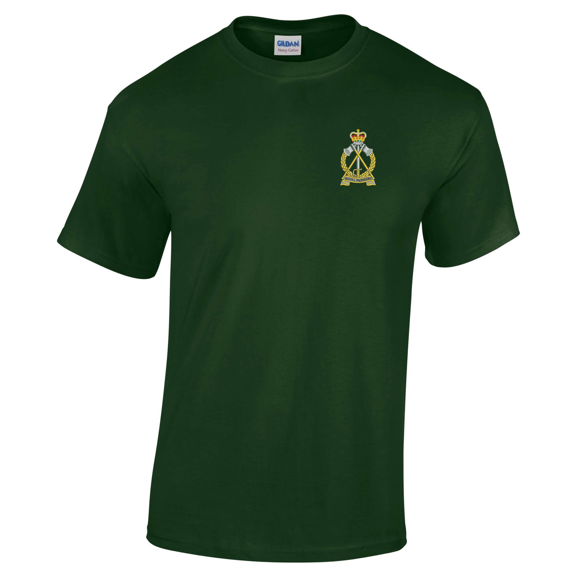 Pineapple Joe's Men's Forest Green Royal Pioneer Corps Embroidered T-Shirt - Medium