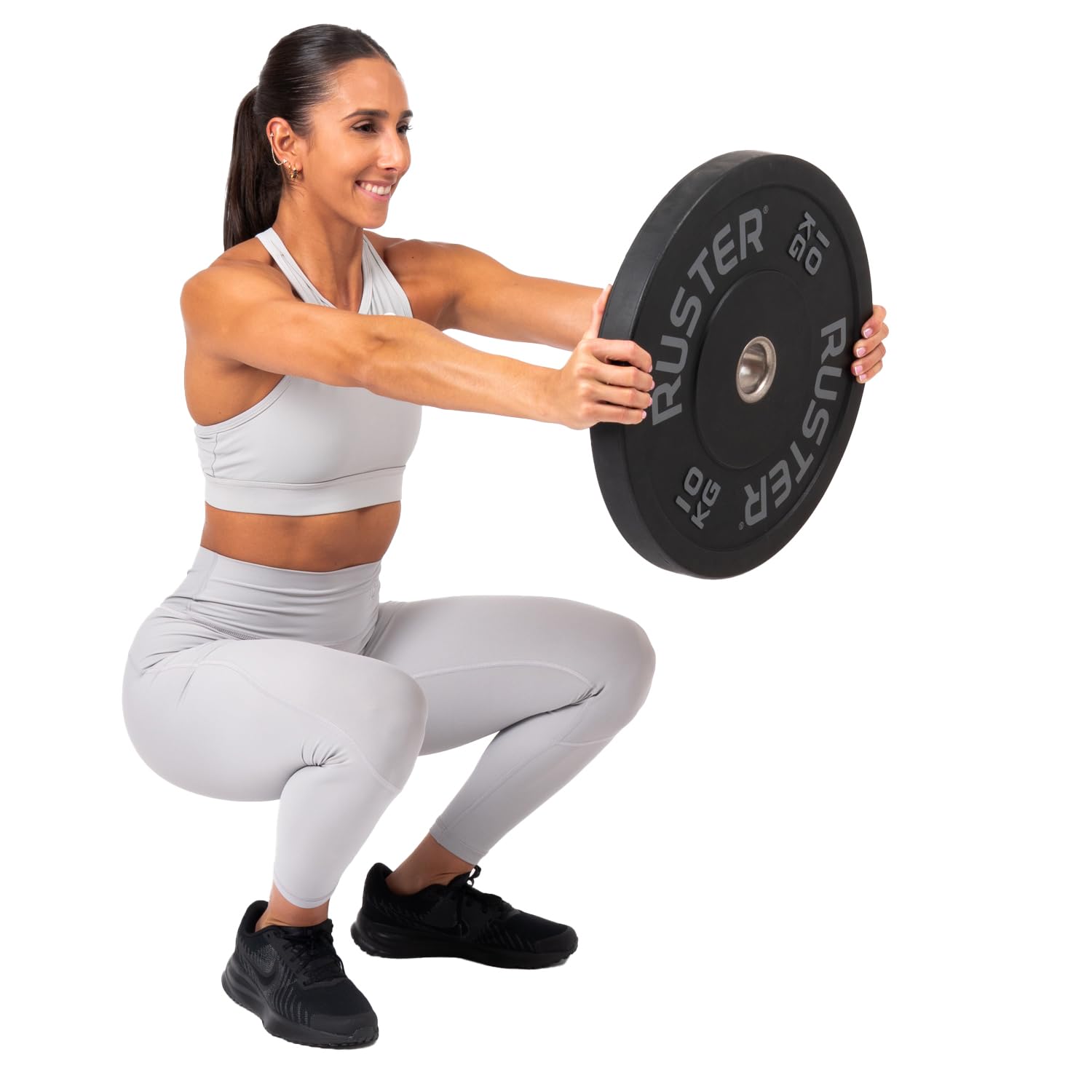 Mallas Deporte Mujer, Largas AuraLux II Tights Core Light Grey, de Cintura Alta, con Lycra AuraLux, Gran Adaptación al Cuerpo, Costura Plana y sin Roces