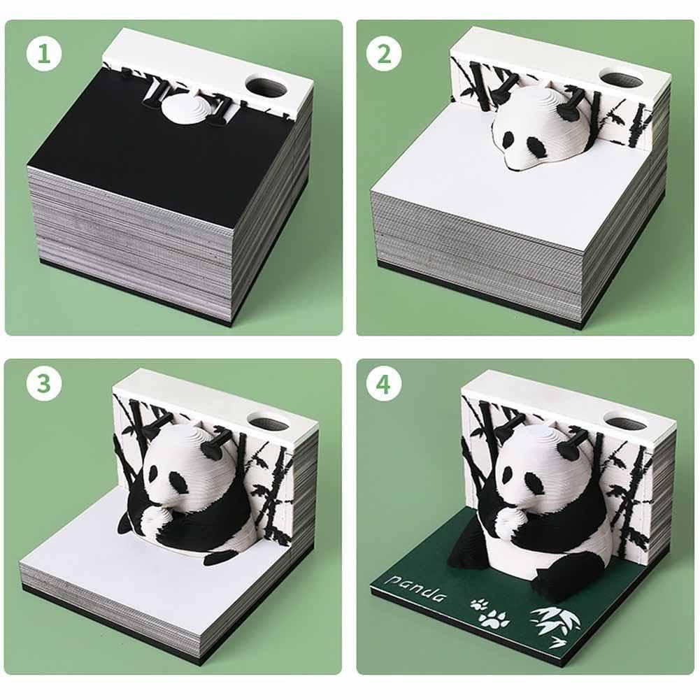 Amazon.co.jp: ブロック 3D メモ帳かわいいパンダ ブロック 3D