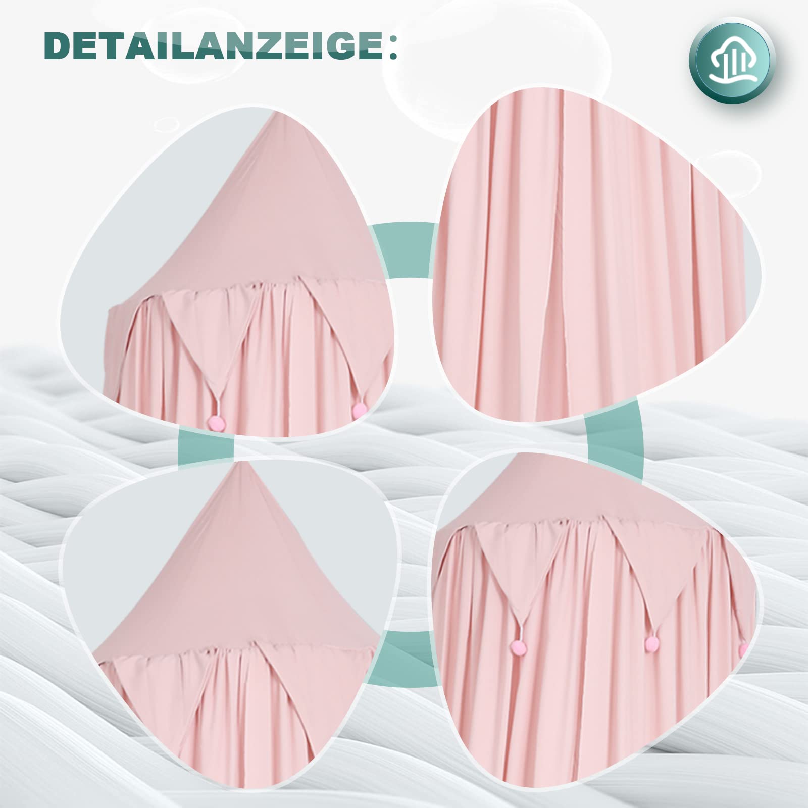 Baldacchino per Letto | Baldacchino per Lettino | Idea Regalo per Piccole Principesse | Accessori per Spazio Relax, Progetti di Cameretta, Rifugio per Avventure, Una Tana (Rosa)