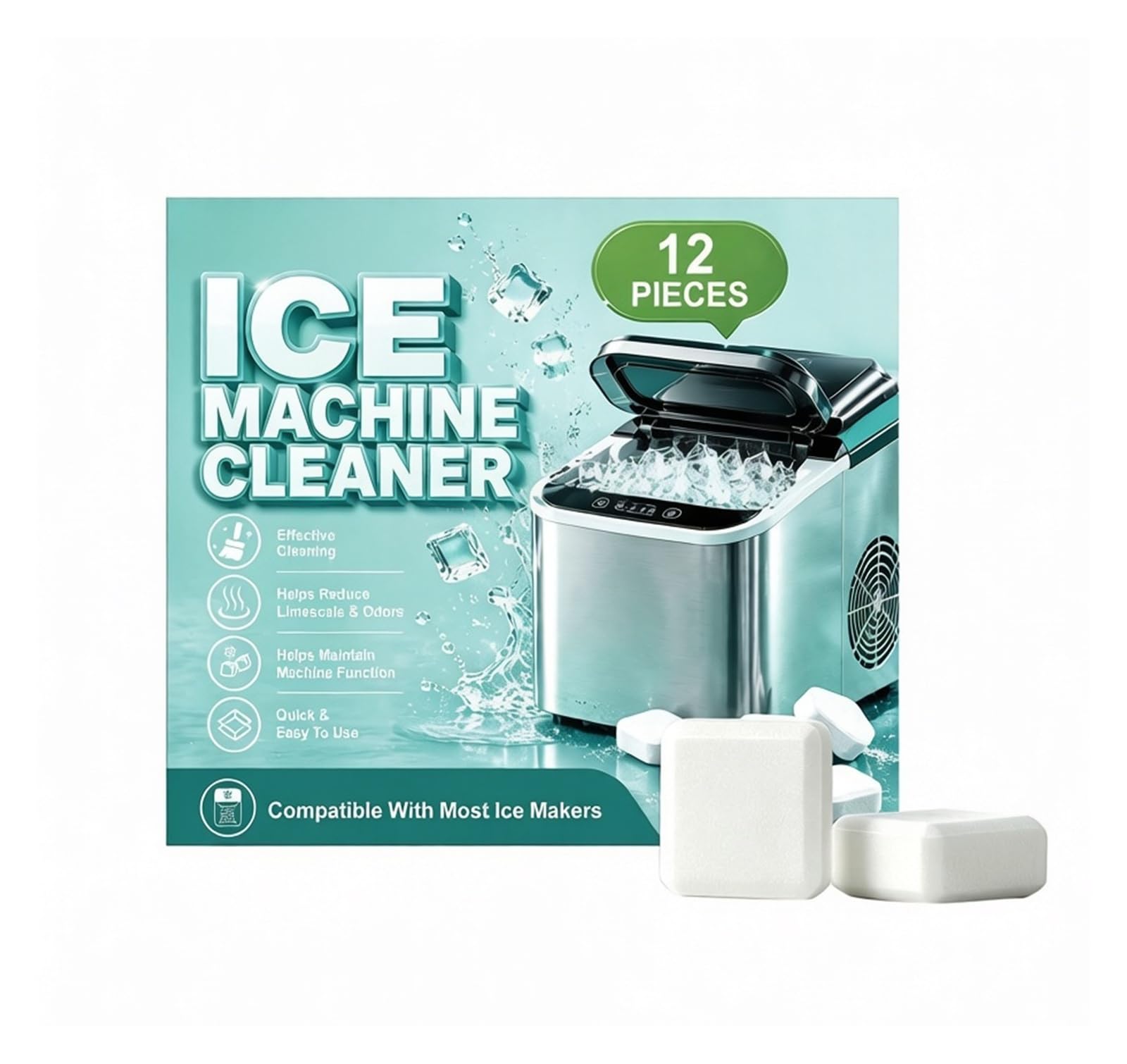Paquete de 12 pastillas limpiadoras for máquina hielo