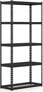 Goplus 5-Tier Metal Shelving Unit, Heavy Duty Wire Storage Rack with Anti-Slip Foot Pads, Height Adjustable Shelves for Warehouse, Kitchen, Living Room, Garage, 15.5