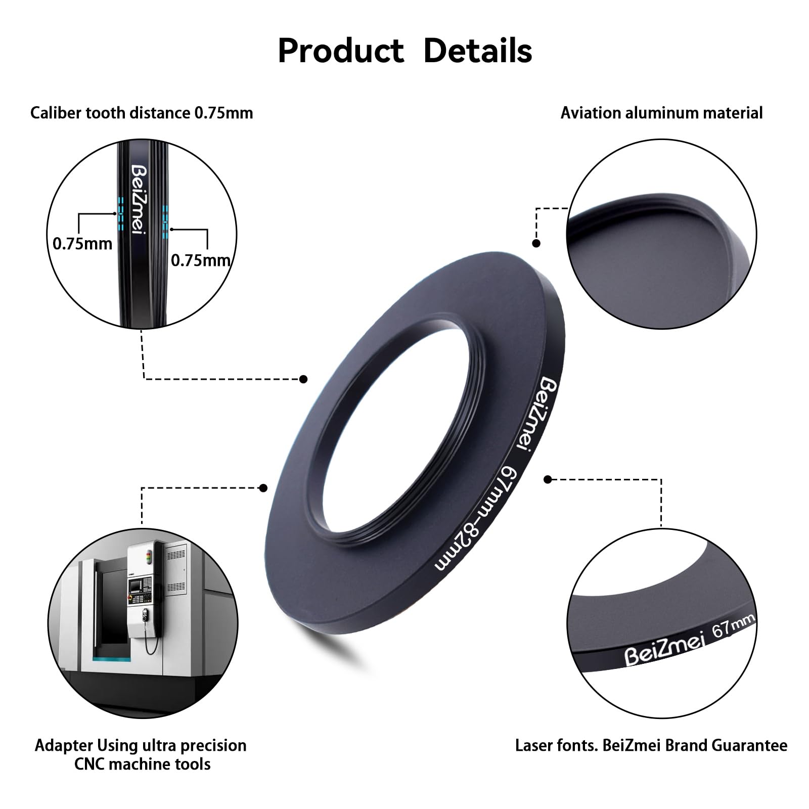 Anello Adattatore Step-Down 72-49 Mm - Per Filtri Fotografici - Foto 3