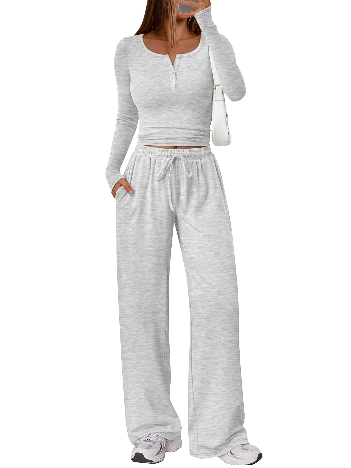 Trendy Queen Henley Neck Lounge Set