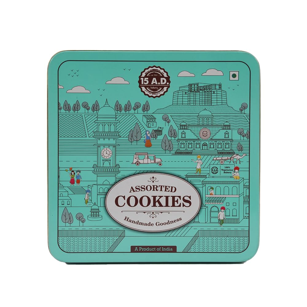 15 A.D. Bakery LLP Handmade Traditional Pure Vegetarian Cookies | ASSORTED COOKIES I DRY FRUIT BISCUIT I FLAVOUR COOKIE (600 GM)