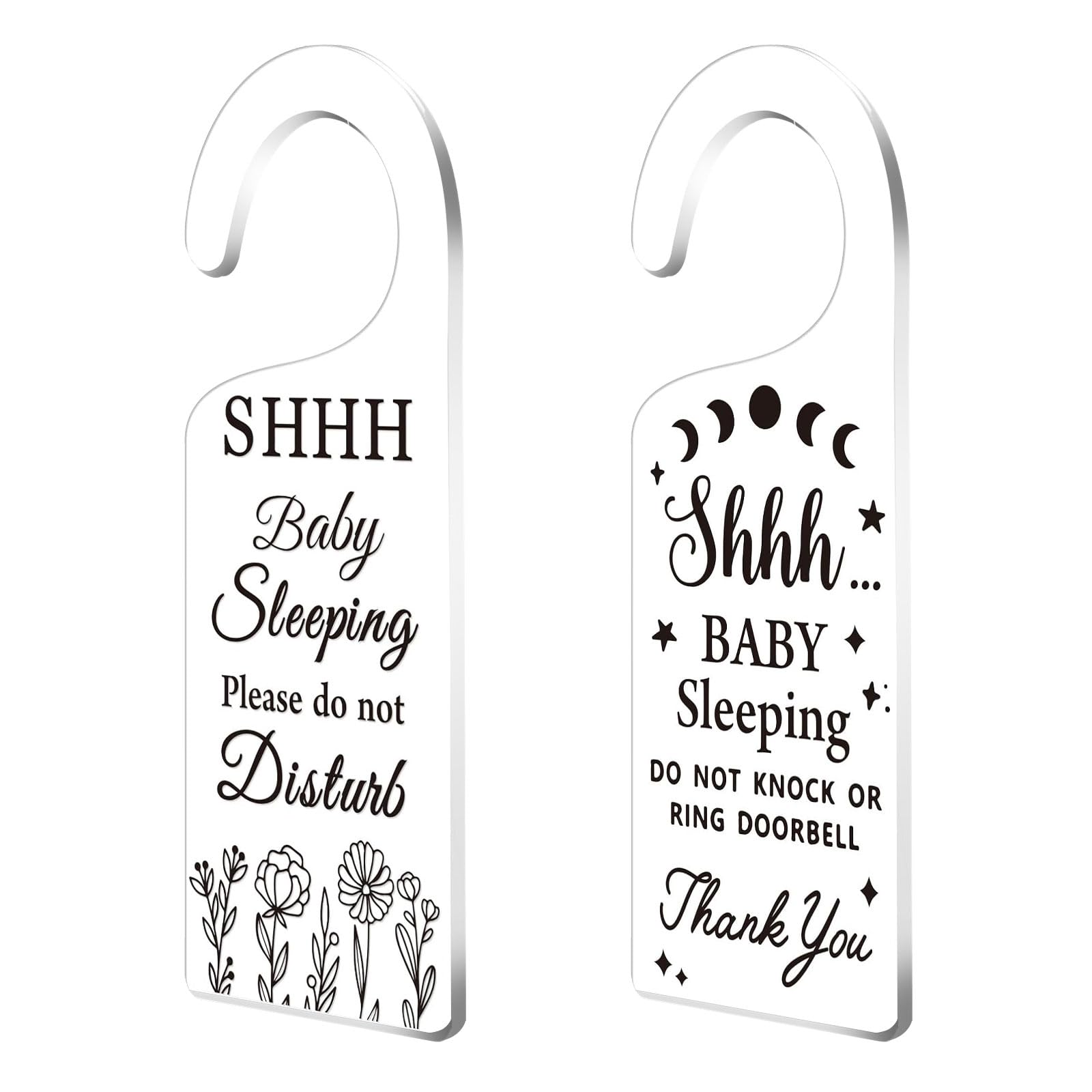 CHGCRAFT 2Pack Baby Sleeping Door Hands Hanger Sign Acrylic