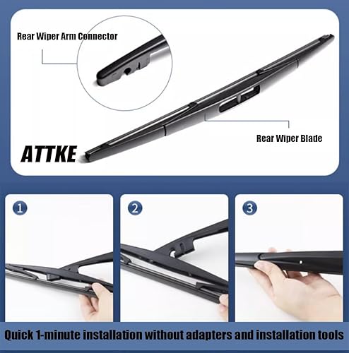 Miniatura 6 de ATTKE Limpiaparabrisas trasero para Honda CR-V 2012-2016Cadillac SRX 2010-2018Hyundai Tucson 2004-2009 OEM estilo original (limpiaparabrisas trasero
