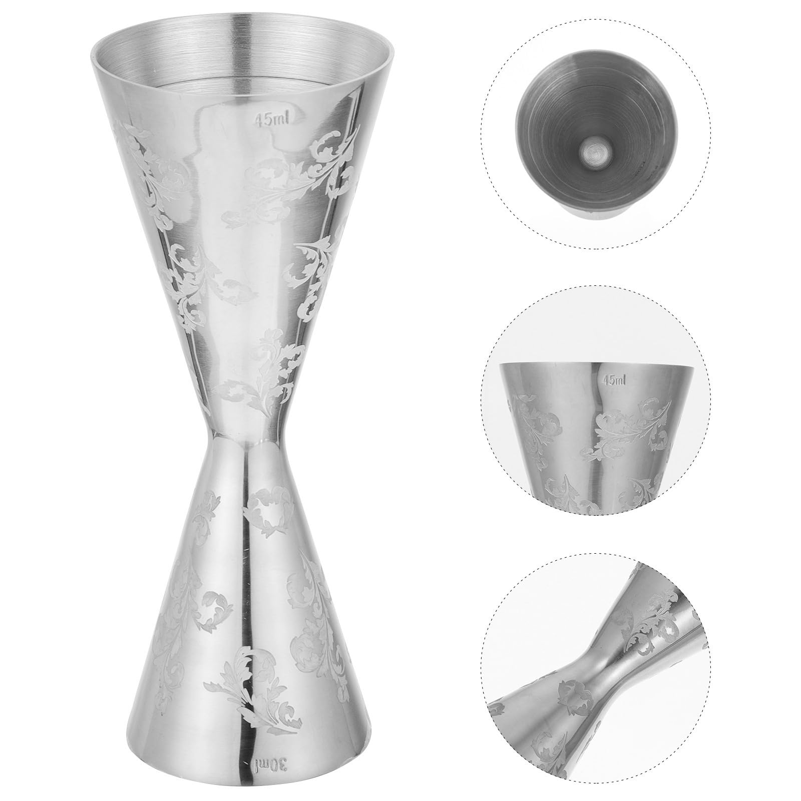 SOLUSTRE 3 Stück Doppel Jigger aus Edelstahl mit Klarer Skala und Rostfreiem Material 30ml und 45ml Messbecher für Drinks für Riegel und Zuhause