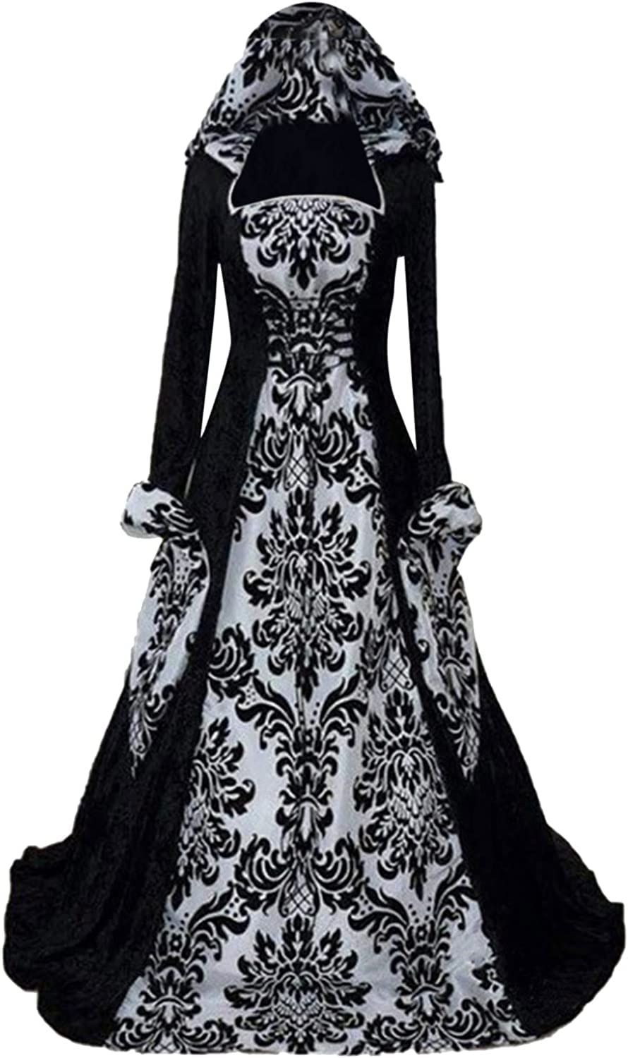 Feynman Vestido Medieval para Mujer con Mangas Trompeta, Estilo Medieval Victoriano, Vestido Largo renacentista, gótico. para Carnaval, Halloween, Fiestas de Princesas, Disfraz, Verde, L — view 10