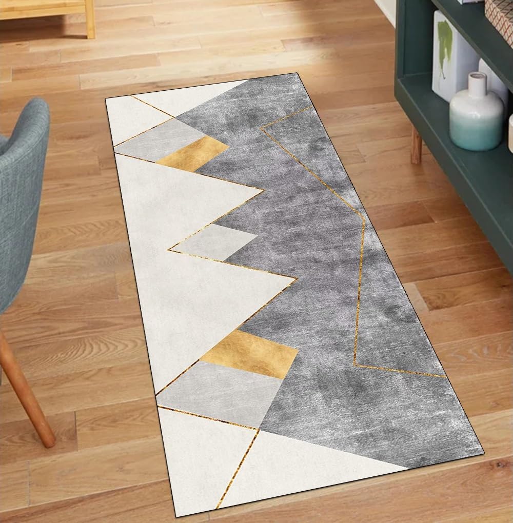 Alfombra lavable y antideslizante gris de 110x180 cm para proteger tu suelo