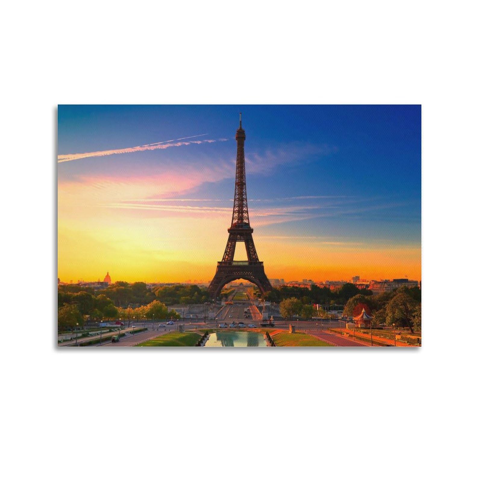 City Landscape Poster France Paris Eiffel Tower Decorative Painting Canvas 12x18inch(30x45cm)