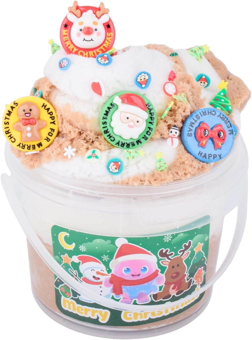 Christmas Cloud Slime Bucket for Kids Ages 4-12, Super Soft, DIY Christmas Slime Toys for Girls and Boys, Goodie Bag Stuffers, Cute Stuff