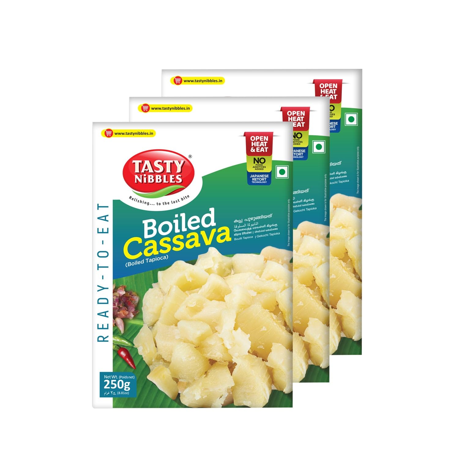 Tasty Nibbles Ready to Eat Boiled Tapioca / Kappa /Cassava 250G | Open Heat & Eat | No Food Additives Added | Japanese Retort Technology | Boiled Tapioca Kerala Style [Pack of 1] (B0CSNB8P7K) Amazon Price History, Amazon Price Tracker