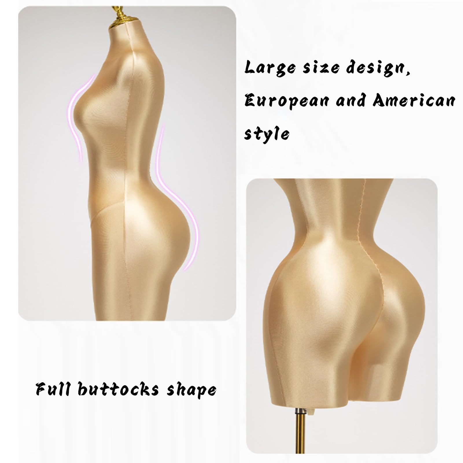 Schaufensterpuppe Sexy europäische und amerikanische Schaufensterpuppen für den weiblichen Körper in Übergröße, höhenverstellbares Kleidungsdisplaymodell Ma(Square)