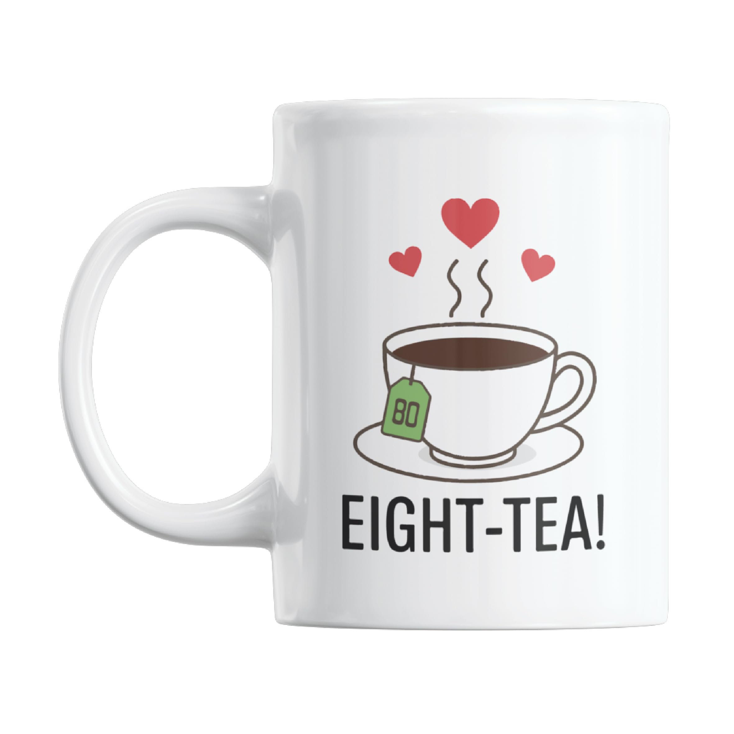 Gift Island 80th Birthday Gifts for Women and for Men | Dad & Mum 80th Birthday Gifts | Eightieth Birthday Mug for her & him - Friend, Husband, Wife, Neighbour, Grandad and Granny Tea Lover Mug — image 1