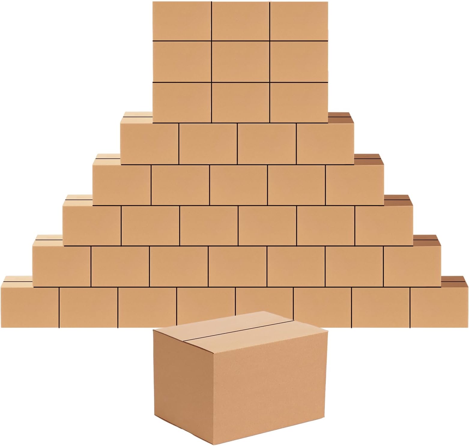 Edenseelake 40 Pack 8x6x6 inches Shipping Boxes Corrugated Cardboard Boxes for Packing, Moving, Mailing, Brown