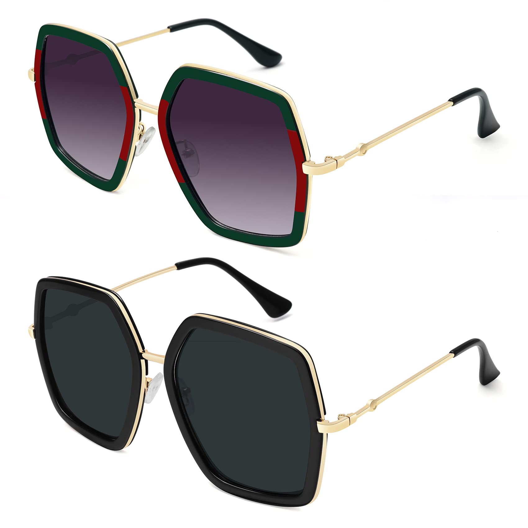 WOWSUN Oversized Big Fashion Sunglasses For Women Irregular Fashion Shades