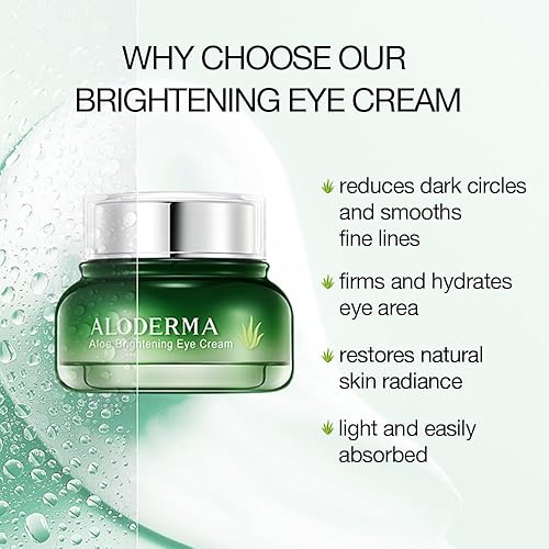 Miniatura 3 de Aloderma Crema de ojos iluminadora con 87% de aloe vera orgánico  Crema de ojos diaria para ojeras e hinchazón con pomelo y extracto de regaliz