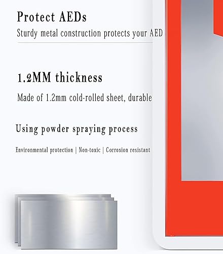 Miniatura 4 de Armario AED, gabinete de almacenamiento de desfibrilador de primeros auxilios montado en la pared con sistema de alarma y control de acceso