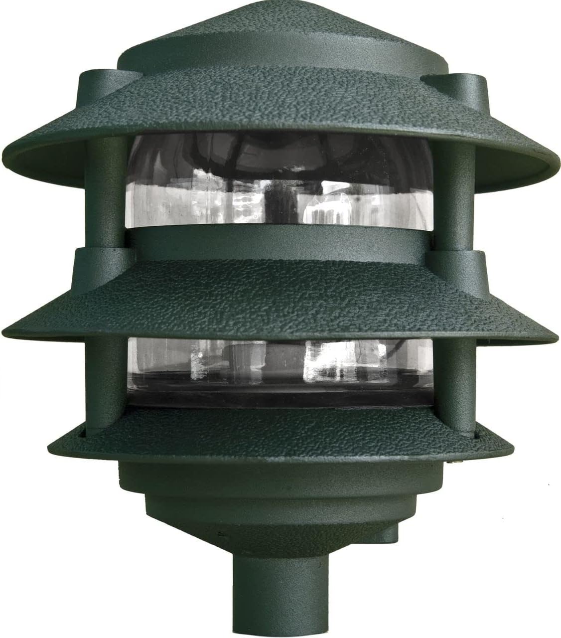 D5000-G Pagoda Fixture 3 Tier Incand 120V Light, Green Finish