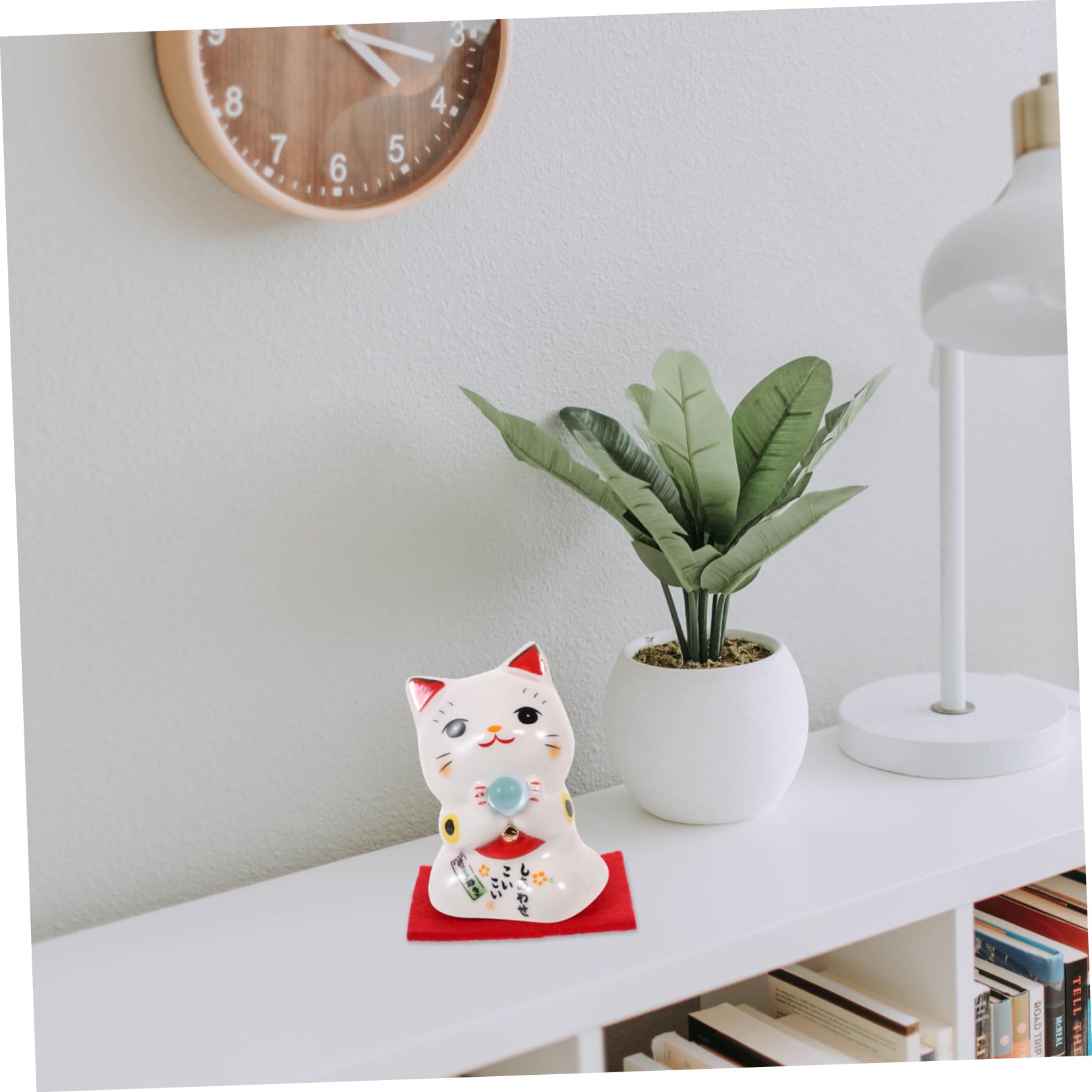 TOPBATHY 7 Pièces Chat Chanceux Statue Porte- Chat Maneki Neko Déoration Feng Shui Chinois Décor à La Maison Figurine De Feng Shui Décor Asiatique Mini Céramique Blanche