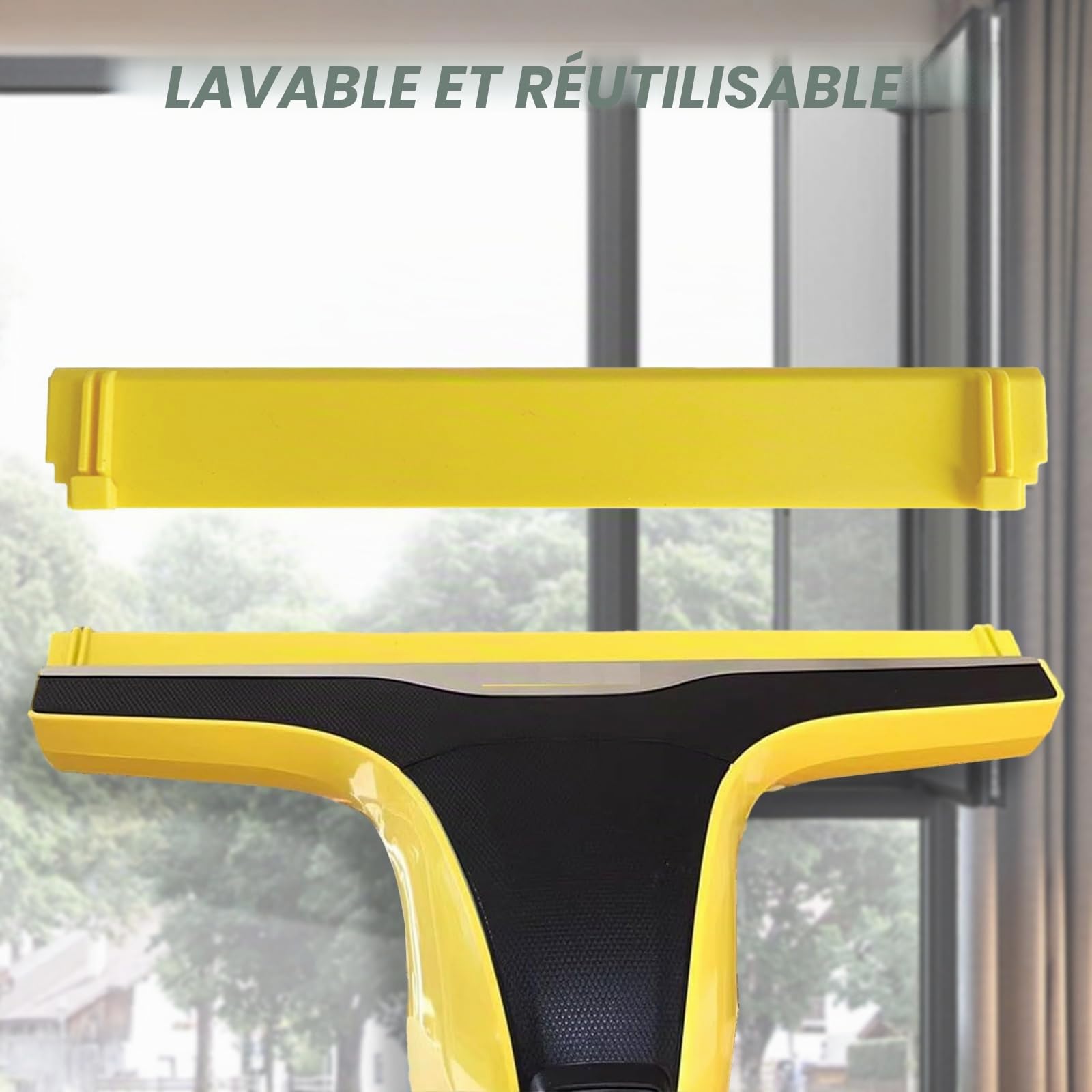 Lot de 2 lèvres en caoutchouc de rechange compatibles avec aspirateur de fenêtre Karcher WV6 280 mm, nettoyage de diverses surfaces lisses telles que les portes de douche, les murs de salle de bain,